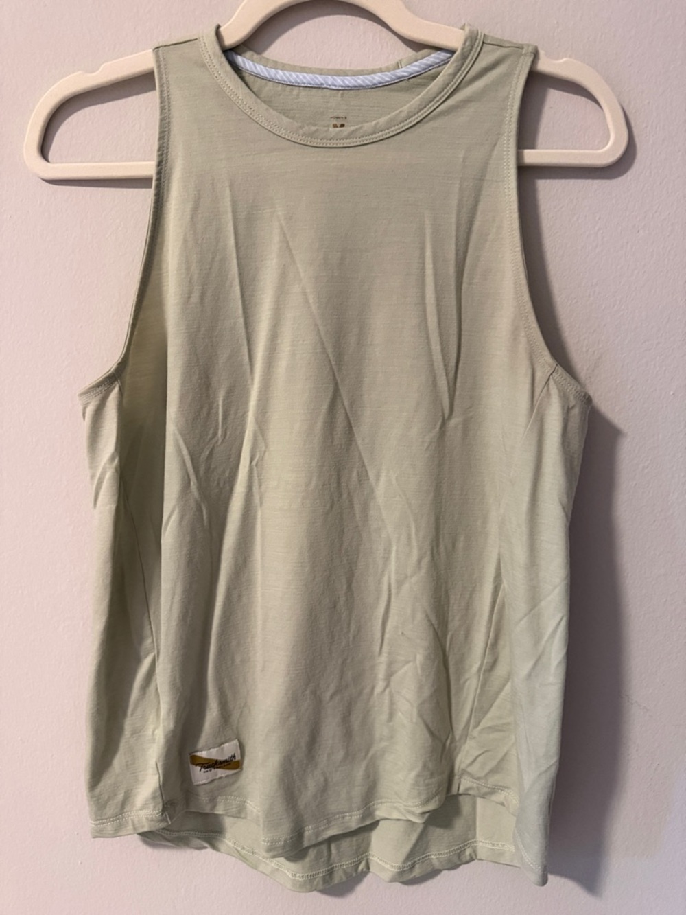 Tracksmith Pale Spring Green Merino Wool Athletic Tank